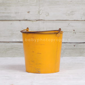 Metal Bucket for Newborn-Yellow - Baby Photo Props
