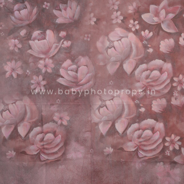 Hand-Painted-Floral-Baby-Painted-Backdrop - Baby Photo Props