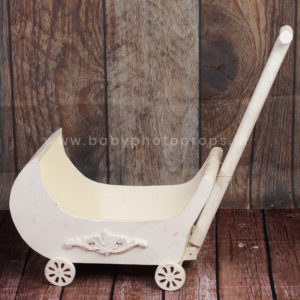 Wooden Pram White - Baby Photo Props